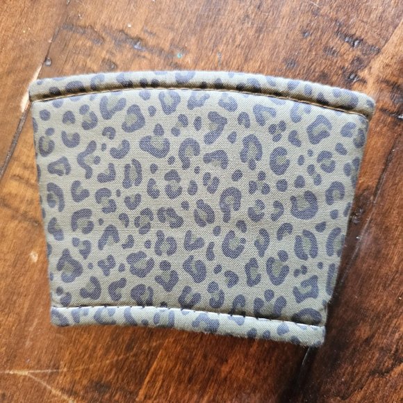 Love Mich Olive Leopard Coffee Cozy - Picture 3 of 3